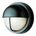 Trans Globe One Light Black Frosted Round Sunburst Ribbing Glass Marine Light 4120 BK